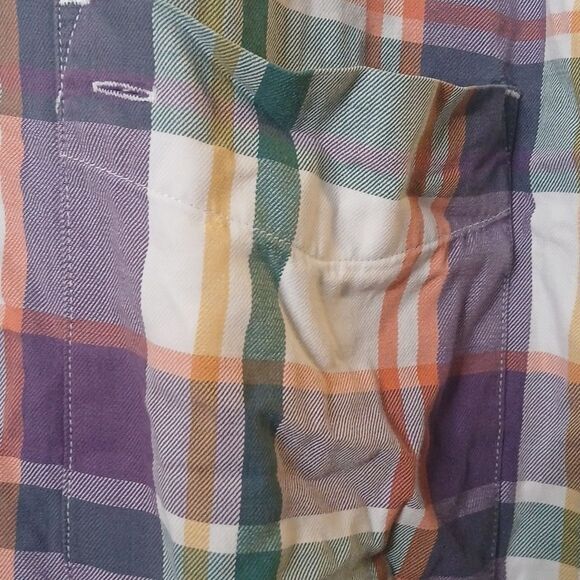 Eddie Bauer plaid button down short sleeve casual shirt Sz XL - Picture 4 of 8